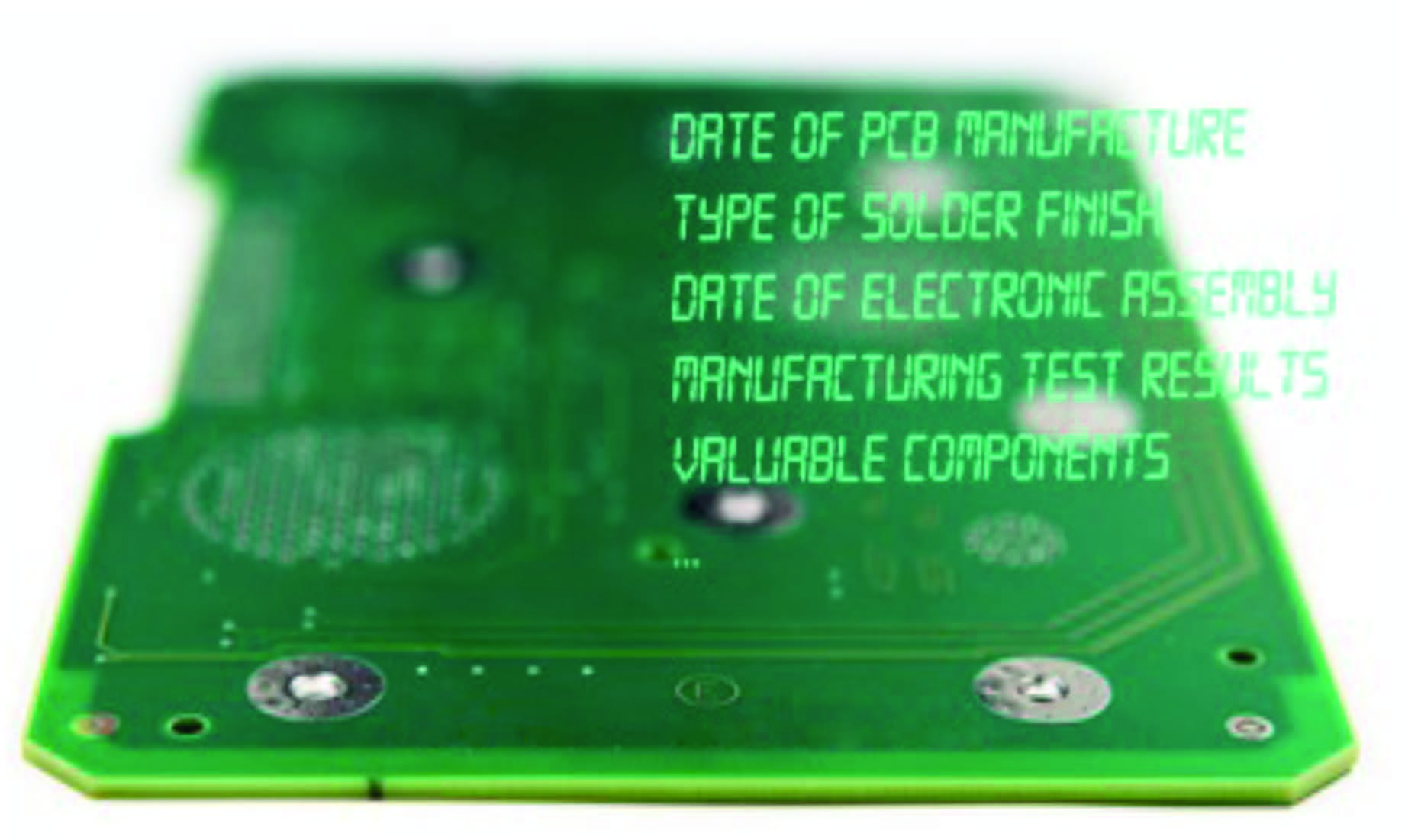 circuit board with data overlay